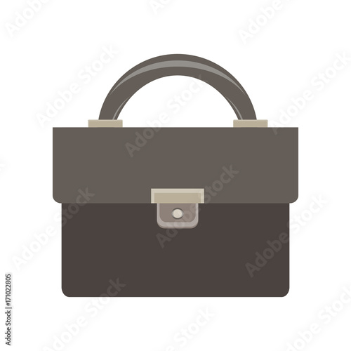 Briefcase icon vector business bag black case design diplomat document isolated white lock