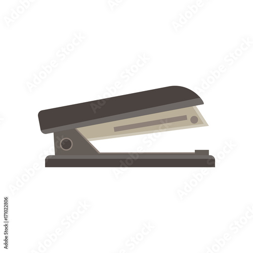 Stapler vector illustration isolated icon office business clip design flat iron paper stapling