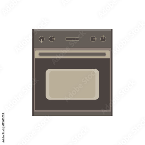 Kitchen stove cooking gas vector home interior modern stainless cook food luxury icon isolated