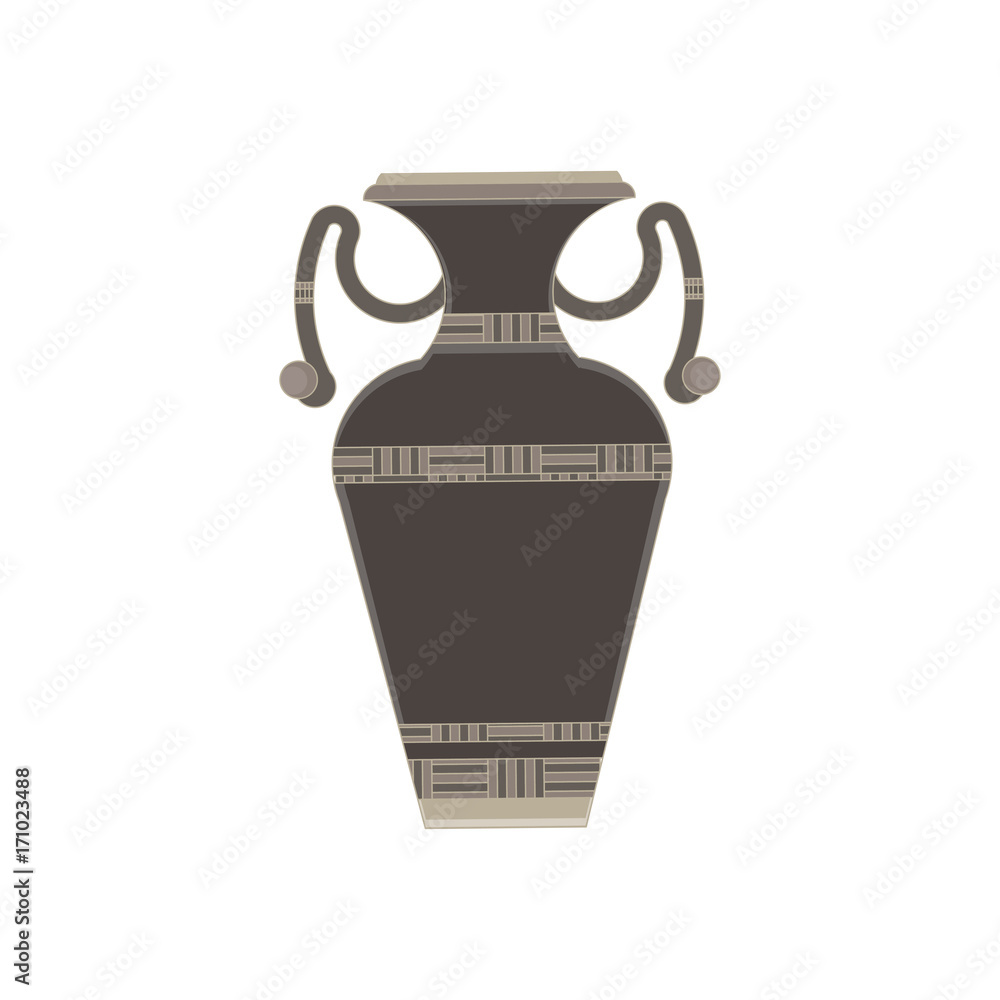 Vector vase flat icon isolated. For flower front view illustration. Ceramic classic clay design ancient antique