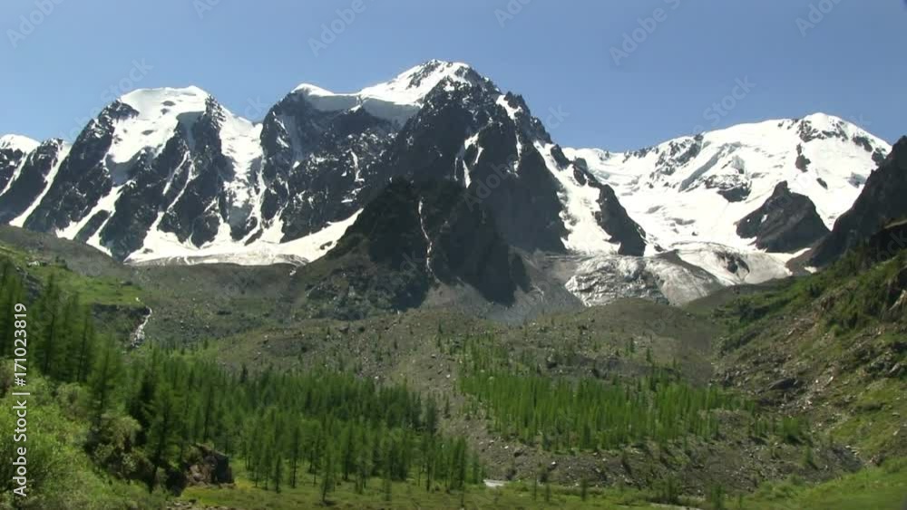 Panorama of high mountains covered with glaciers Panorama of high mountains covered with glaciers