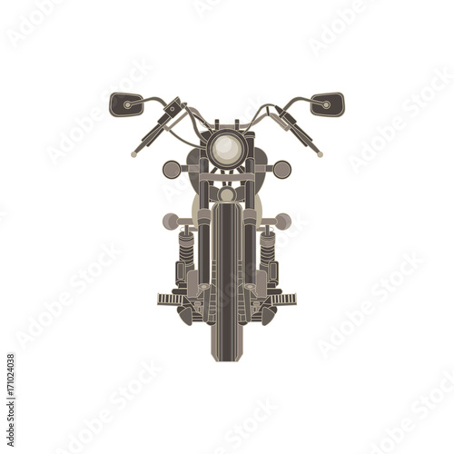 Vector motorcycle flat icon . Motorbike vintage illustration design isolated. 