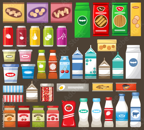 Set of different products