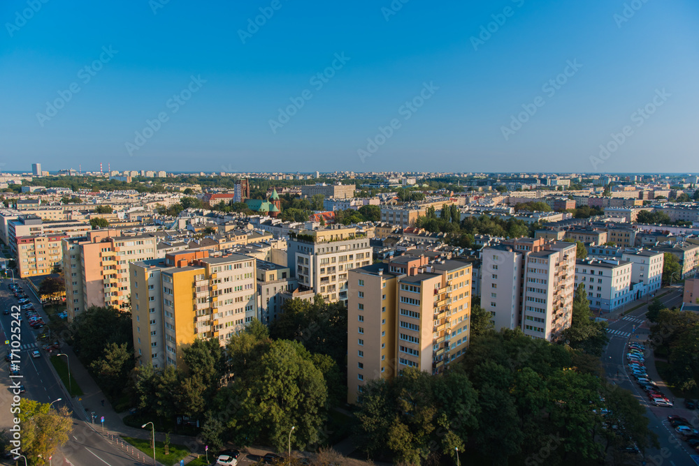bloki mieszkania panorama, Warszawa