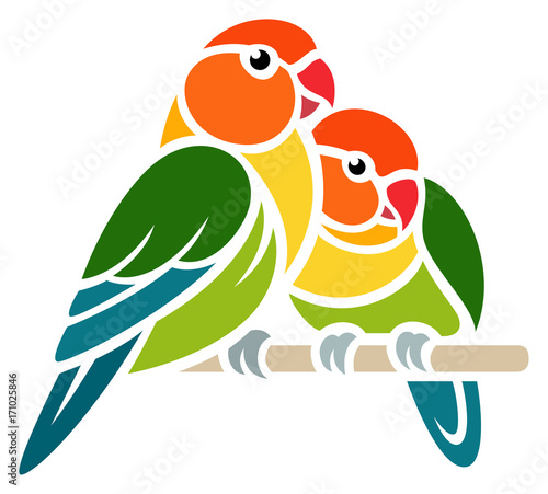 Stylized Lovebirds