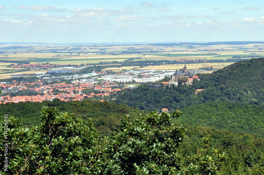 Blick vom Kaiserturm auf das Schloss Wernigerode