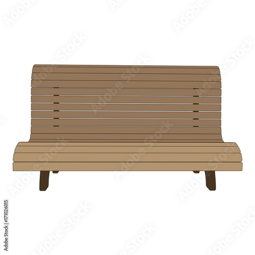 Bench park vector vintage isolated background wooden illustration old