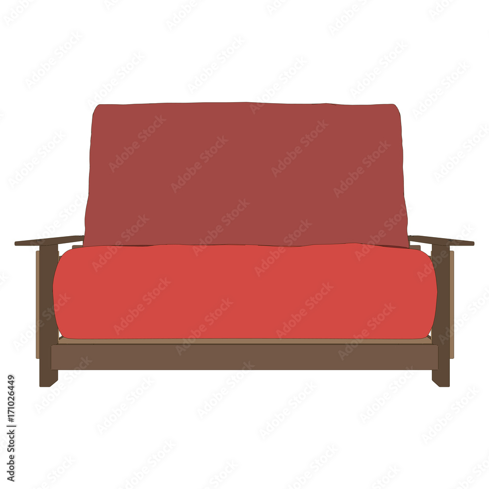 Sofa red vector interior room furniture illustration modern design isolated Sofa red vector interior room furniture illustration modern design isolated