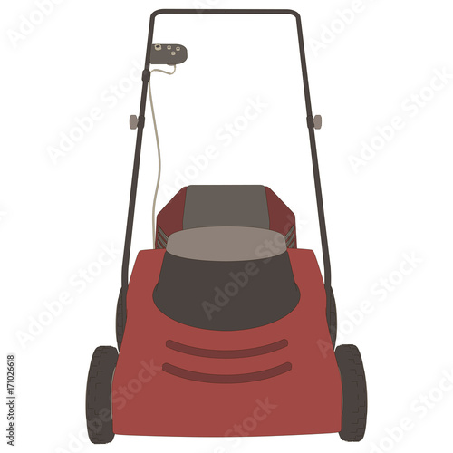 Lawn mower icon vector grass gardening mowing garden illustration equipment riding symbol tool