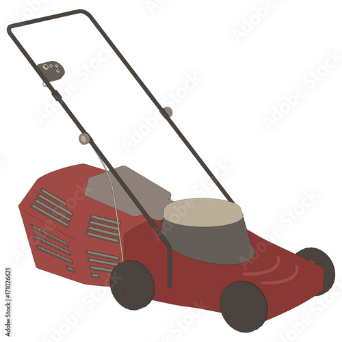 Lawn mower icon vector grass gardening mowing garden illustration equipment riding symbol tool