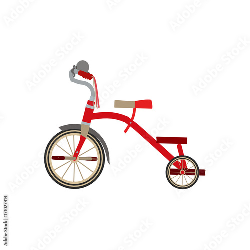 Tricycle vector bicycle icon isolated toy red ride wheel transportation kids illustration child