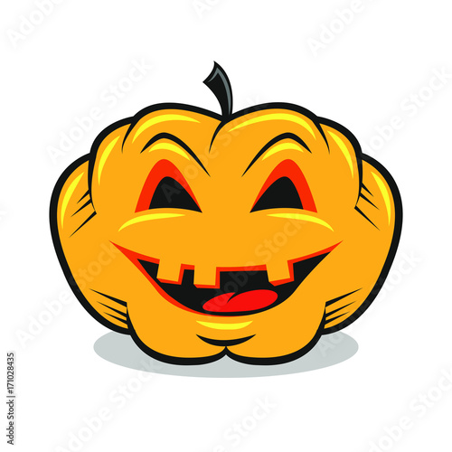 colored illustration of a fun pumpkin for halloween