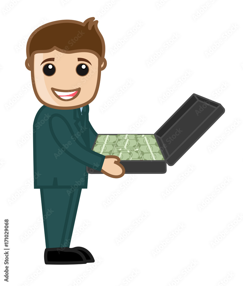 Businessman Holding Money Bag Vector