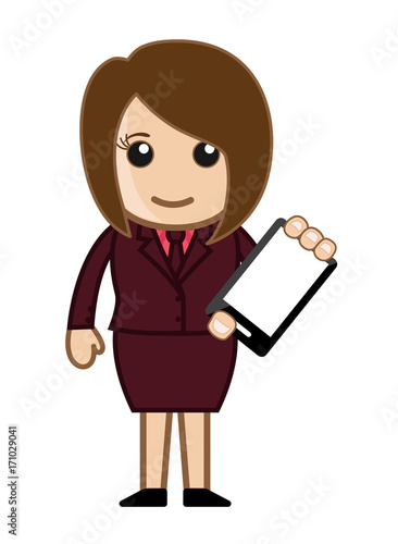 Young Lady Presenting Mobile Phone
