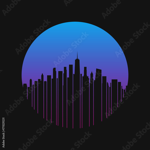 New York City styled skyline. T-shirt and apparel vector design  print  typography  poster  emblem.