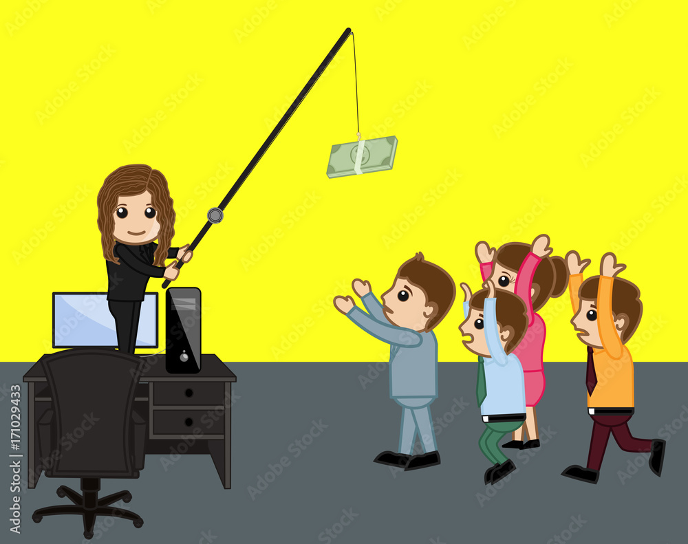 Offering High Paid Job - Cartoon Business Concept Offering High Paid Job - Cartoon Business Concept