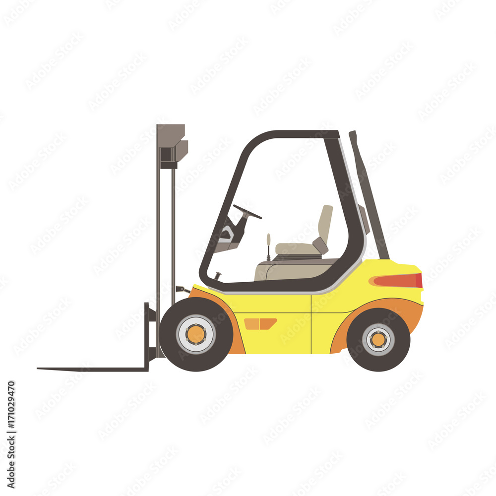 Forklift icon truck vector warehouse isolated illustration lift cargo loader box