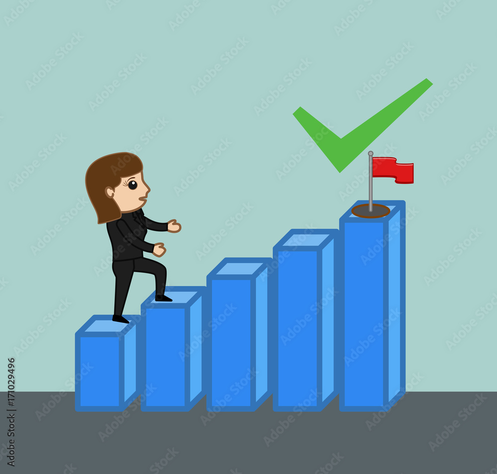 Businesswoman Growing on Graph Businesswoman Growing on Graph