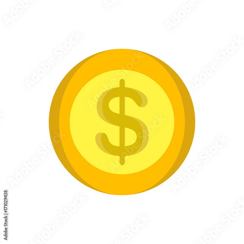 Coins money vector gold icon illustration design cartoon cash circle design flat finance dollar round