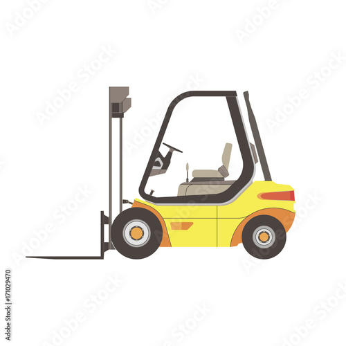 Forklift icon truck vector warehouse isolated illustration lift cargo loader box
