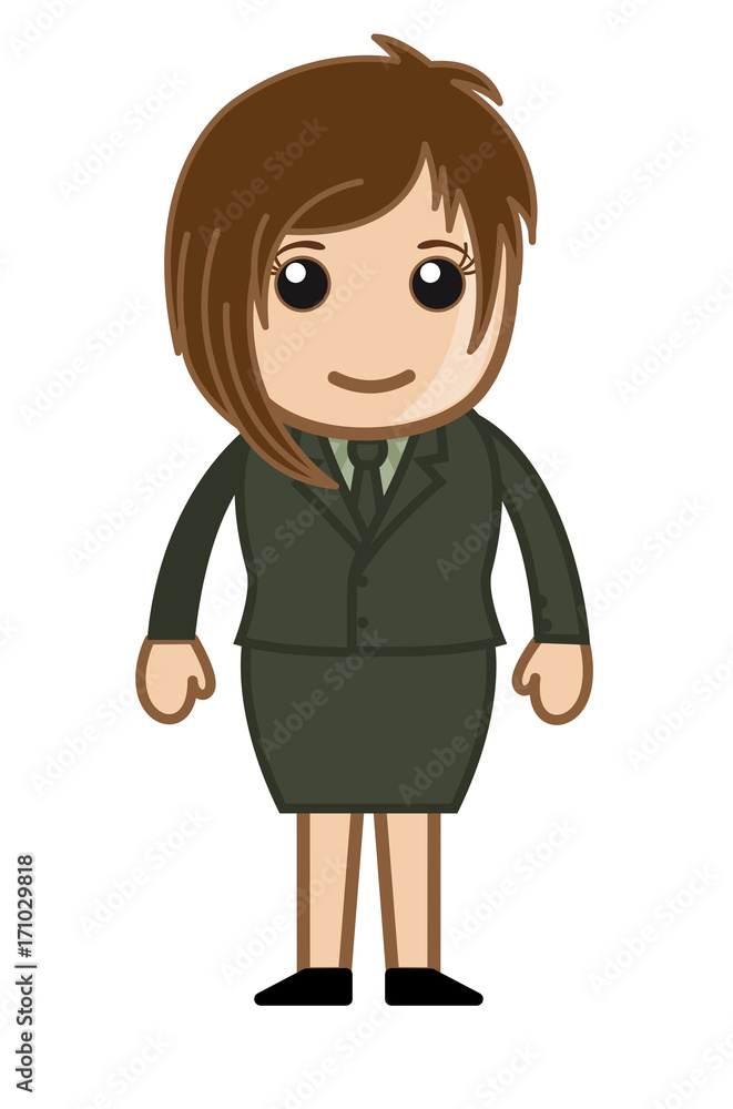 Cartoon Female Employee Character Cartoon Female Employee Character