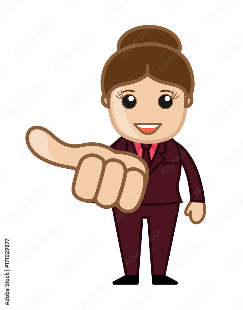 Happy Businesswoman Showing Thumb Vector Happy Businesswoman Showing Thumb Vector