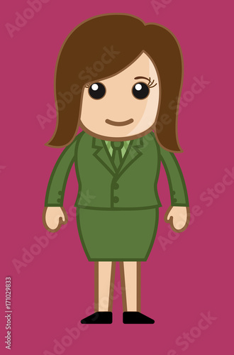 Cartoon Businesswoman Portrait Vector