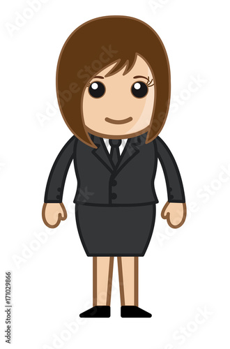 Beautiful Cartoon Female Employee