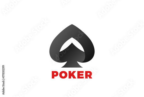 Black Peaks Spades Poker Blackjack Casino Logo design vector