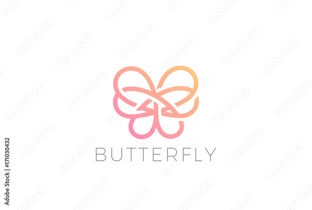 Butterfly Logo design vector template Linear style Butterfly Logo design vector template Linear style