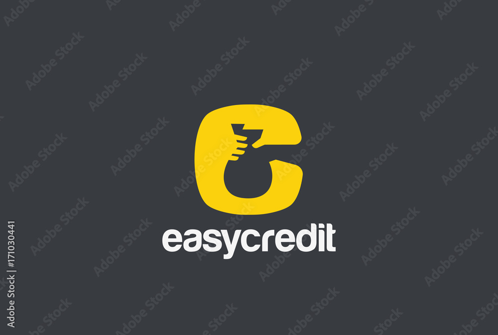 Hand holding Money Bag Logo vector. Credit Loan Finance icon Hand holding Money Bag Logo vector. Credit Loan Finance icon