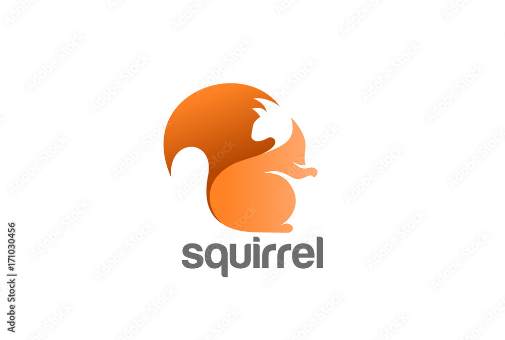 Squirrel Logo abstract vector. Wild Animals Zoo Logotype icon