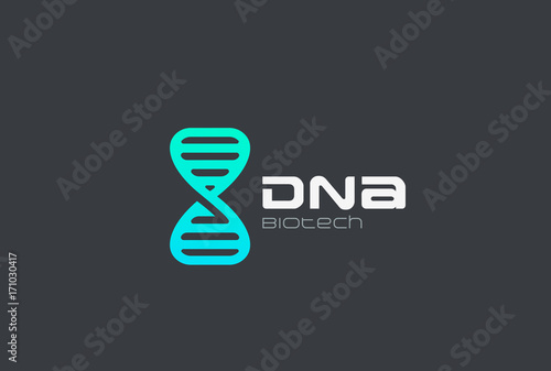 DNA Gen Molecule Logo vector. Engineering Biotechnology icon
