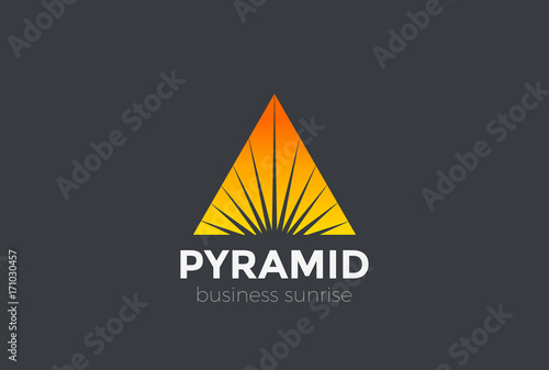 Sunrise Sunset Star Triangle Pyramid Logo abstract vector icon