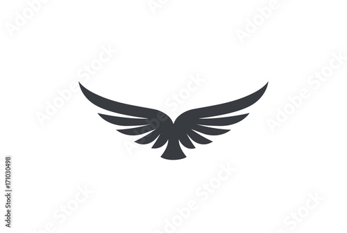 Eagle soaring rising Wings Logo vector. Luxury flying bird icon