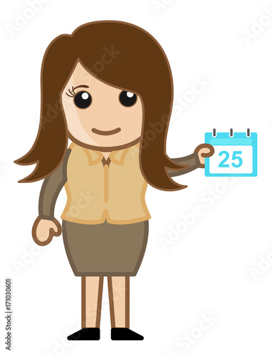 American Girl Showing Calendar