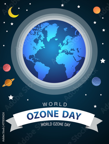 World or international ozone day vector design for poster and greeting background design