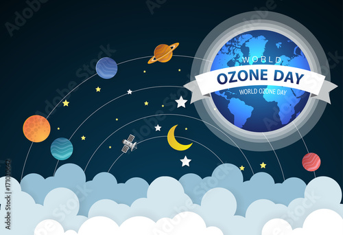World or international ozone day vector design for poster and greeting background design