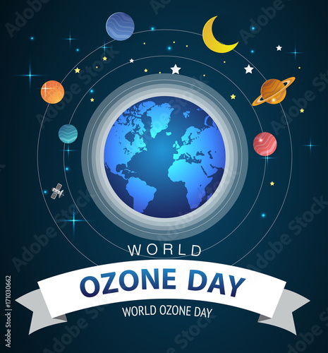World or international ozone day vector design for poster and greeting background design