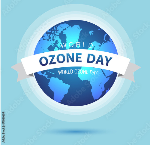 World or international ozone day vector design for poster and greeting background design