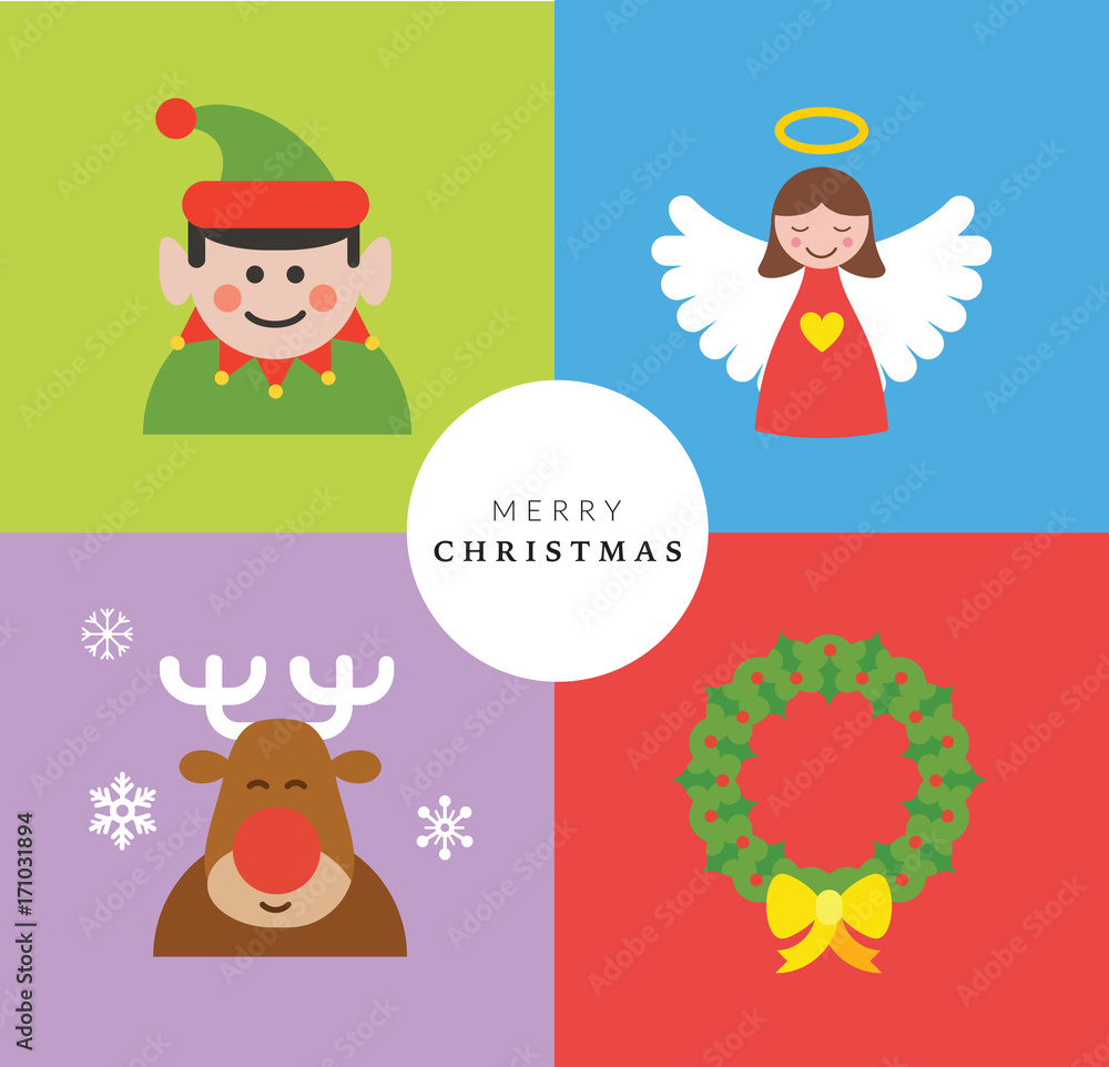Fototapeta premium Christmas Card Set V