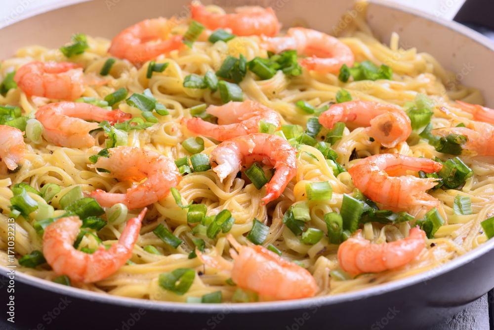 Pasta with shrimps