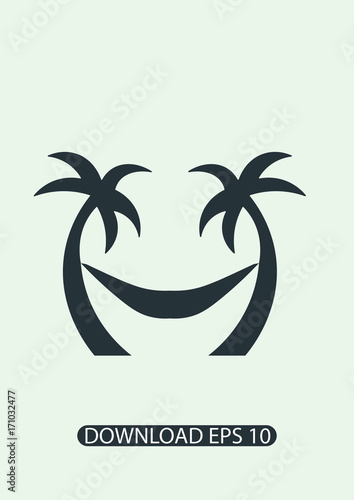 Palm trees hammock icon  Vector