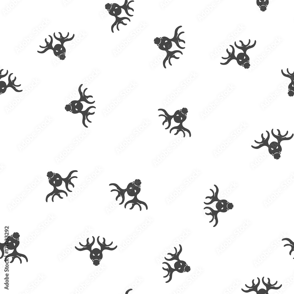 Christmas deer seamless pattern. Vector illustration