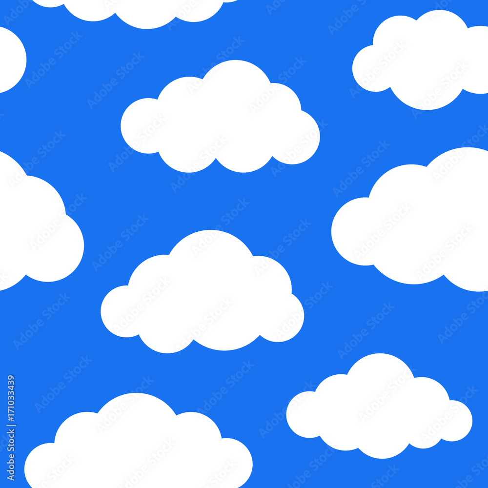 Vector seamless pattern with clouds, Endless stylish texture, Abstract Background