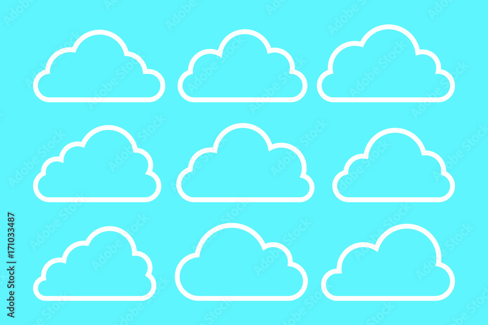 Cloud isolated, logo vector on white background Cloud isolated, logo vector on white background