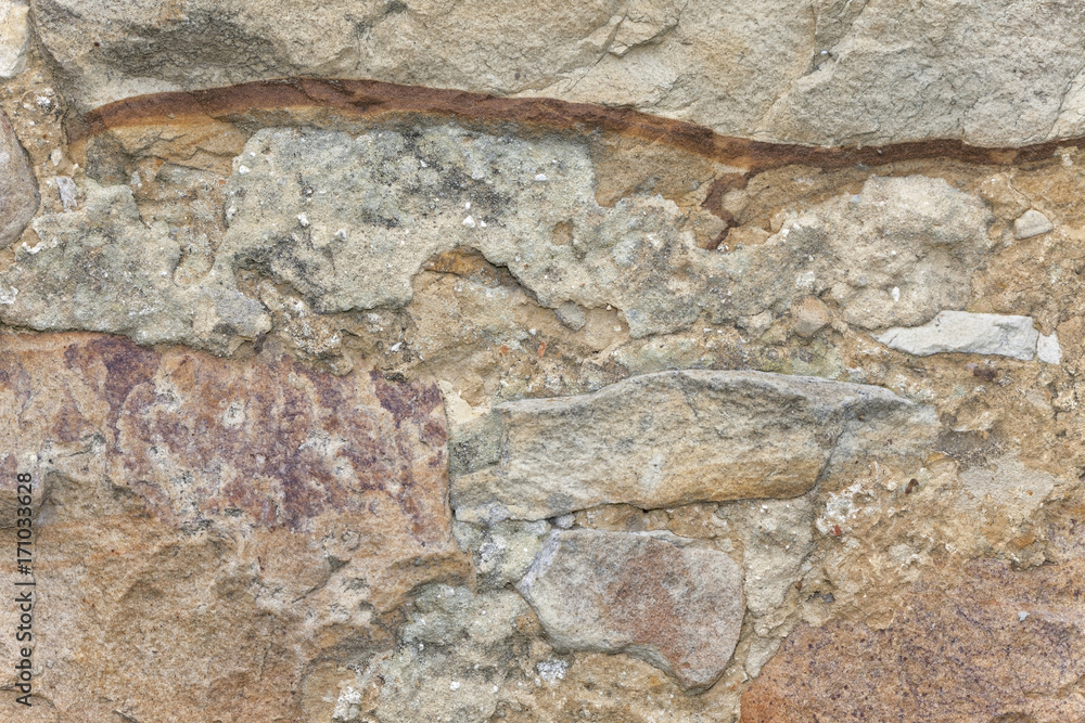 Old stone wall. Old stone wall.