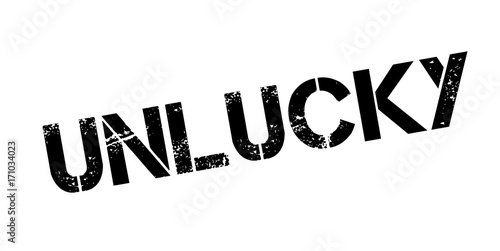 Unlucky rubber stamp. Grunge design with dust scratches. Effects can be easily removed for a clean, crisp look. Color is easily changed.