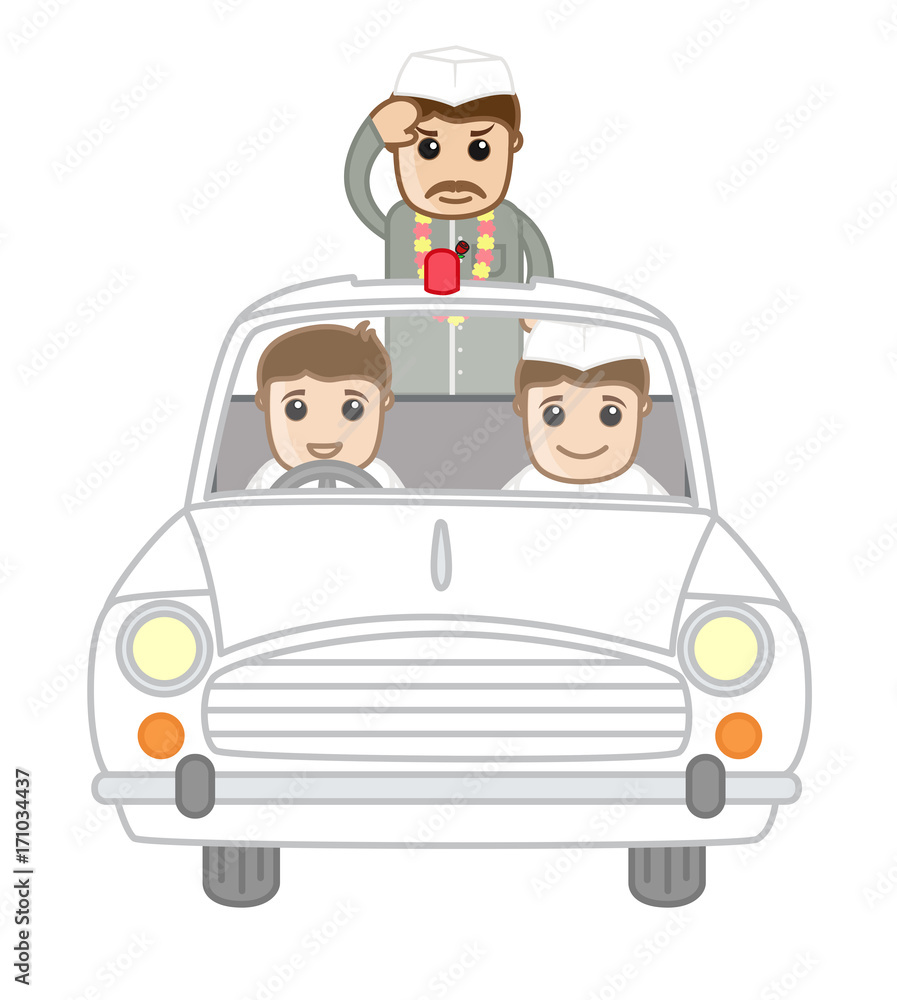 Cartoon Leader Salute - Vector Illustration Cartoon Leader Salute - Vector Illustration