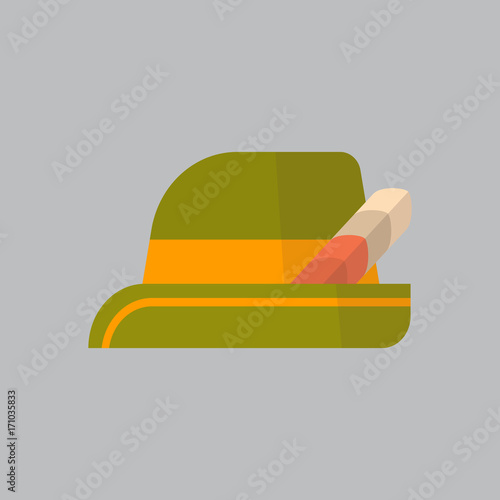 Geern Hat Icon Oktoberfest Festival Concept Flat Vector Illustration
